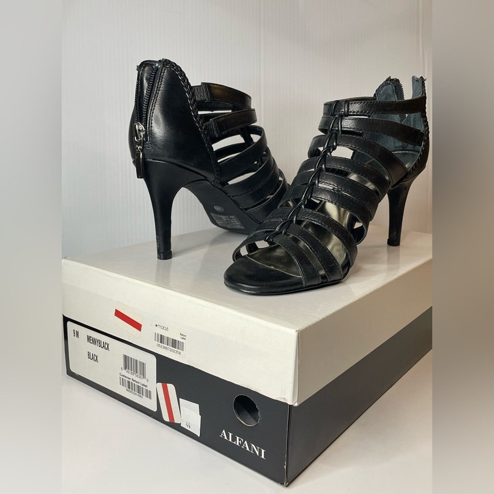 Alfani Black sandal. Size 9. 3” heel.